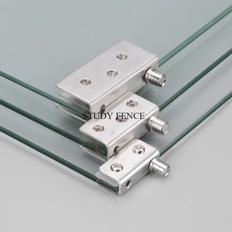 Glass Door Hinge - 2 セットのステンレス鋼ガラスヒンジ 5-8mm/8-10mm/10-12mm ガラスドアガラスピボットクランプドアヒンジ家庭用ハードウェア用