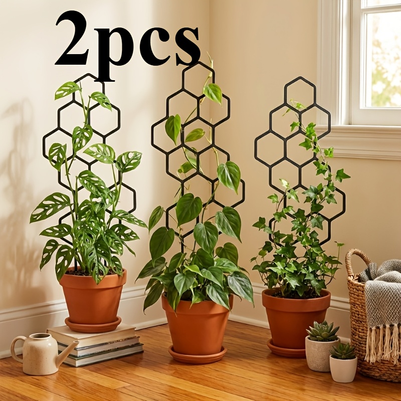 2個入り ハニカム型植物用トレリス 鉢植えのつる性植物用サポ - Vine Climbing Plastic のレビューと価格